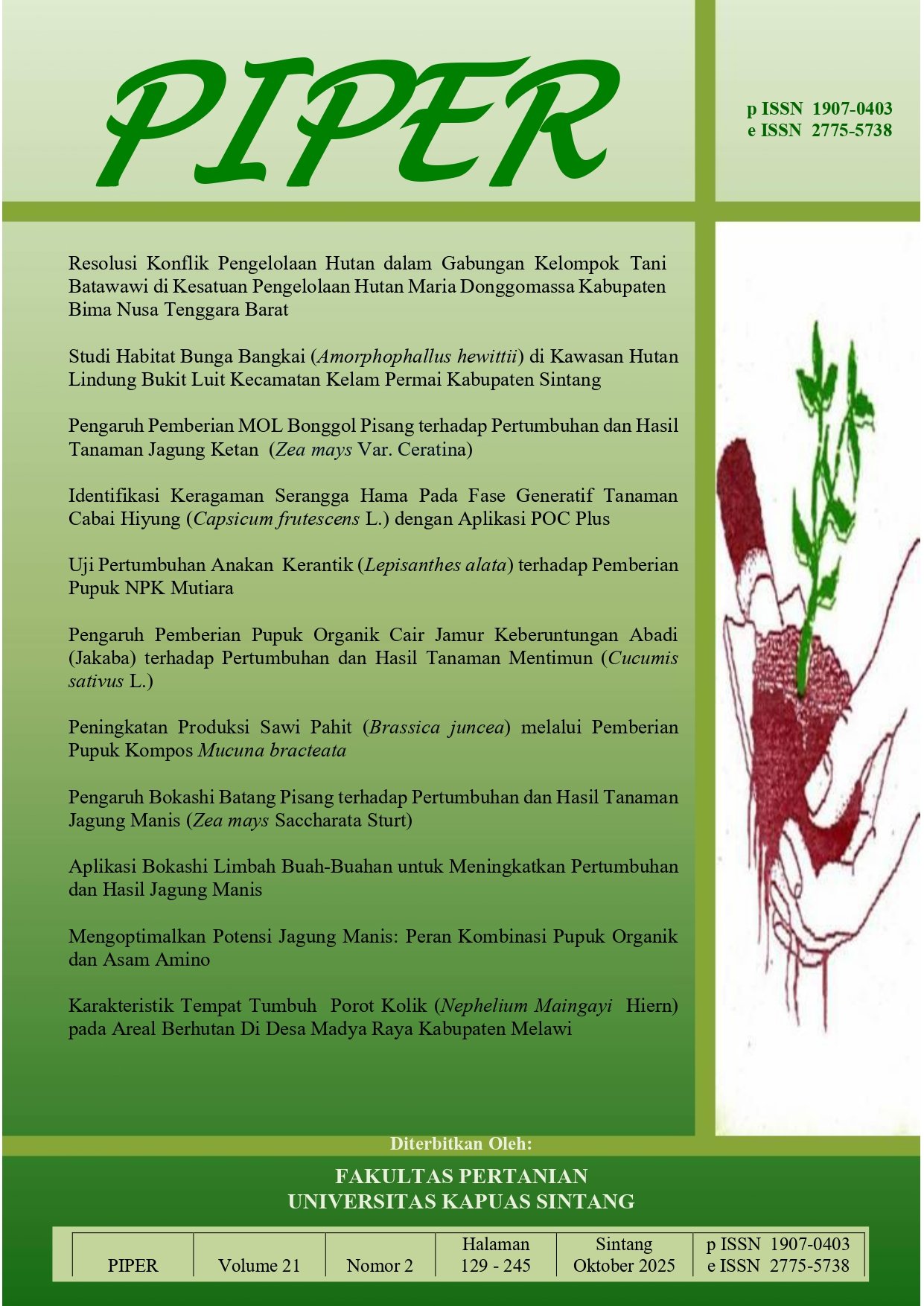 					View Vol. 21 No. 2 (2025): PIPER
				